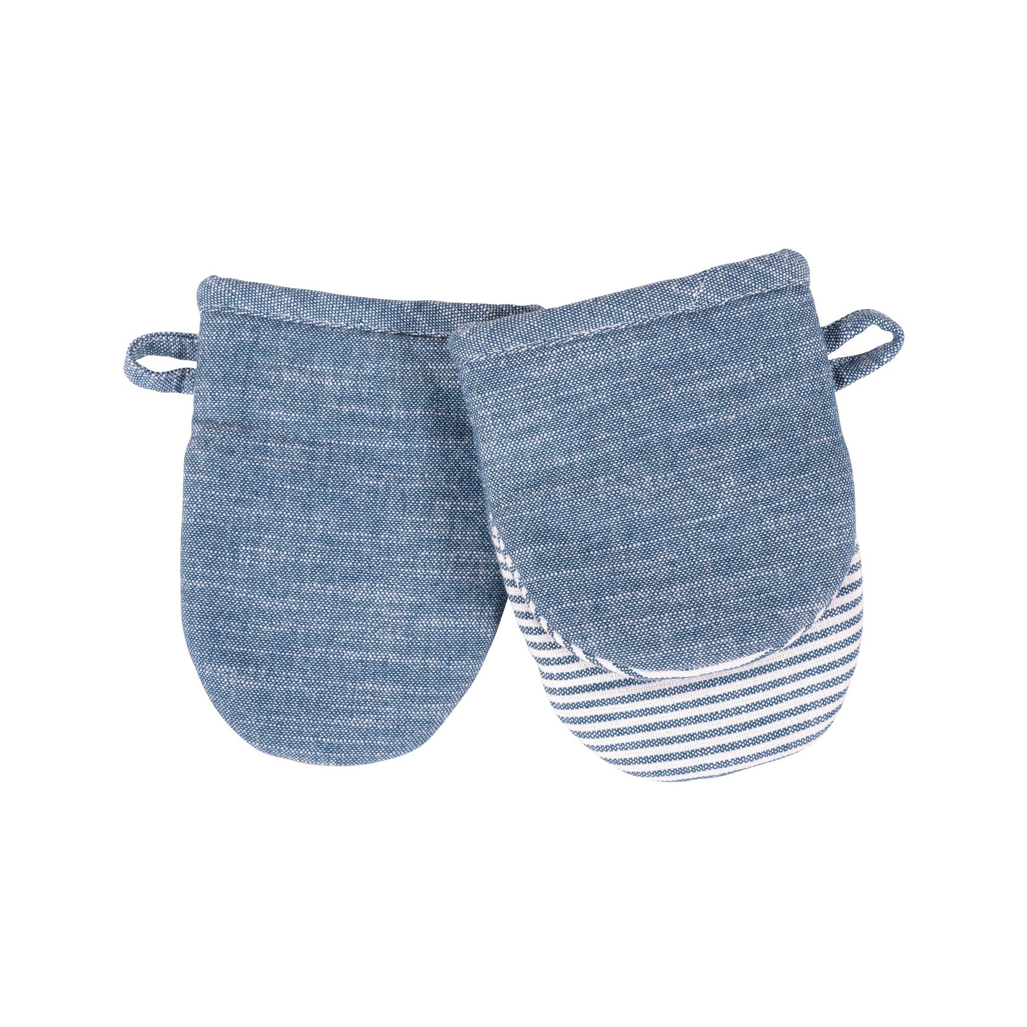 KAF Home Strada Mini Mitts, Set of 2, Blue