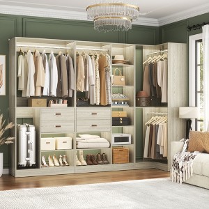 Aheaplus 110'' Set of 3 Freestanding Corner Closet System Organizer for Walk-in Closet - 1 of 4