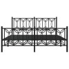 vidaXL Metal Bed Frame without Mattress with Footboard Black 59.1"x78.7" - 4 of 4