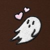 Dalix Heartly Ghost Embroidery Relaxed Hoodie Soft Fleece Sweatshirt Drawcord Fit Lounge Womens - 2 of 4