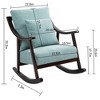 NicBex Linen Fabric Glider Rocking Chair,Upholstered Nursery Rocking Chairs with High Backrest and Lumbar Pillow,Nursing Chair for Bedroom - 3 of 4