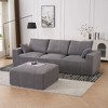 113'' Corduroy L-Shaped Modular Boneless Modern Lounge Sectional Sofa with Chaise, Movable Ottoman, Compression Upholstered and No Assembly - 3 of 4
