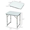 Maggift Patio End Table, Rectangular Outdoor Dining Table with All-Weather Faux Wood Top for Garden, Lawn, Patio, Silver, 23.5"*17.75"*25.5" - 4 of 4