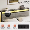WOWLIVE Queen/Full/King Size Bed Frame with 4 Drawers, Modern bed with LED Light and Charging Station, Storage Headboard, HB00 - 4 of 4