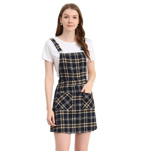 Allegra K Women's Causal Adjustable Strap Above Knee Suspender Skirts - 1 of 4