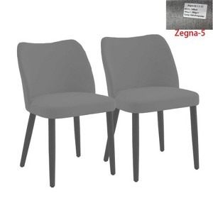 2PCS Linen Upholstered Dining Chairs - Heart-Shaped Back & Solid Wood Legs for Dining Room - 1 of 1