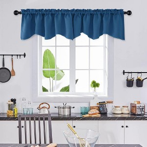 Deconovo Scalloped Rod Pocket Valance – Semi-Sheer Light-Filtering Curtain Panel - 1 of 4