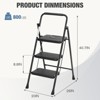 Gulches 3 Non-slip step ladder, quick folding steel ladder Sturdy metal supported household tools for home/office work at altitude, portable step tool - 3 of 3