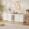 Whizmax 55" Large Cat Litter Box Enclosure for 2 Cats, Hidden Cat Litter Box Furniture with Double Room and Cushion, Wooden Kitty Litter Box Cabinet - 2 of 4