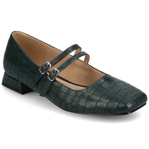 Journee Women's Gredah Medium and Wide Width Mary Jane Dress Flats - 1 of 4