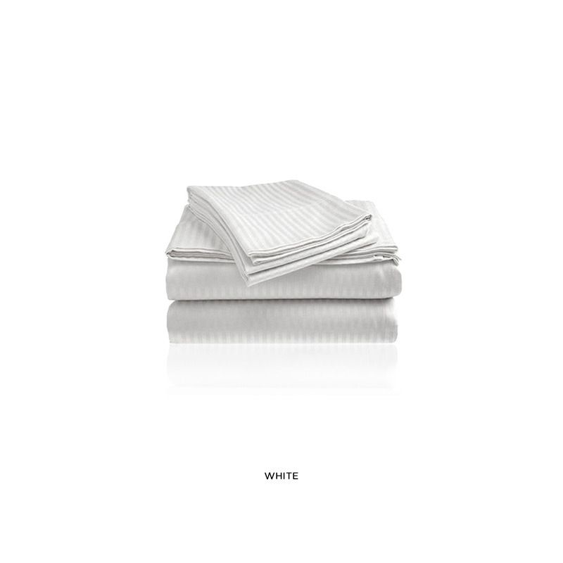 Deluxe Hotel Elegant 4 Piece Bed Sheet Set Double Brushed Soft Microfiber Fabric With Dobby Stripe - Wrinkle Free, 5 of 7