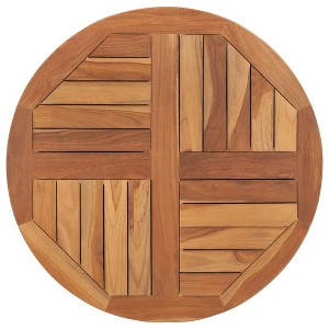 vidaXL Table Top Solid Teak Wood Round 1" 27.6" - 1 of 4