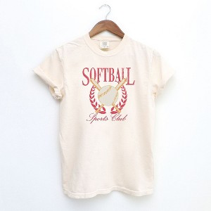 Simply Sage Market Women's Softball Sports Club Short Sleeve Garment Dyed Tee - 1 of 3