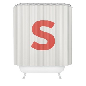 Deny Designs April Lane Art Block Monogram Shower Curtain - 1 of 3