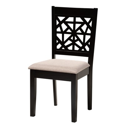 Karel Modern Beige Fabric and Espresso Wood 5-Piece Dining Set