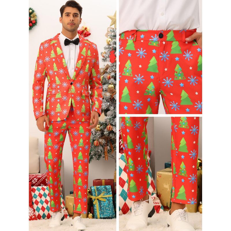 Lars Amadeus Men's Flat Front Funny Party Cosplay Costume Christmas Printed Pants, 4 of 6