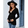 Women's Maternity Tunic Long Sleeve V-Neck Blouse - 2 of 4