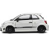 2022 Fiat F595 Abarth Ghiaccio White with Black Stripes 1/18 Diecast Model Car by Solido - 3 of 4
