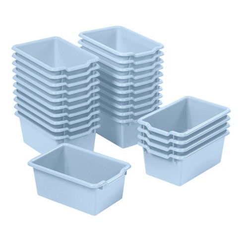 ECR4Kids Letter Size Tray with Lid, Storage Bin, Clear, 10-Piece