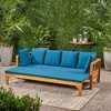 Akoasm Outdoor Extendable Spacious Seat Teak Wood Lounge Chair with Cushion for Garden & Courtyard-Teak - 4 of 4