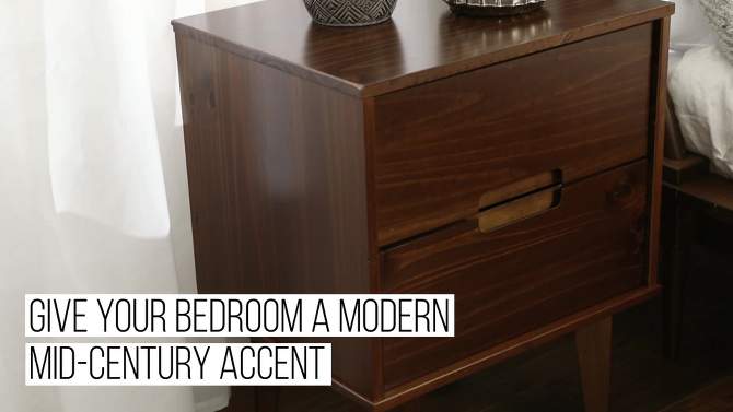 Mid-Century Modern Wood Nightstand - Saracina Home, 2 of 21, play video