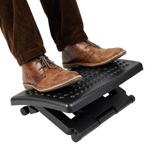 Mind Reader Foot Rest, Under Desk at Work, Ergonomic, Height Adjustable, Office, Plastic, 18"L x 13"W x 6.75"H, Black - 1 of 4