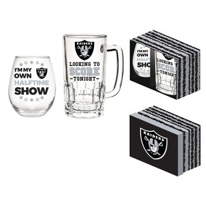 Evergreen Las Vegas Raiders, Stemless 17OZ Wine & Beer 16 OZ Gift Set - 1 of 4