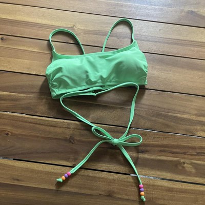 Elise Bralette Bikini Top With Adjustable Straps Lurex - Green