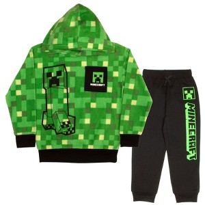 Minecraft Creeper Boys Hoodie and Sweatpants 2-Piece Set - Green, 5-6 - 1 of 4