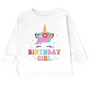 The Juniper Shop Birthday Girl Unicorn Toddler Long Sleeve Tee - 1 of 4