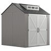 Rubbermaid 7x7 Foot Plastic Backyard Outdoor Storage Shed with 180 Degree Doors, Enhanced Airflow Ventilation, and Simple Installation, Gray - 2 of 4