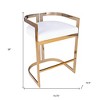 HomeRoots 28" White And Gold Iron Low back Counter Height Bar Chair - 3 of 3