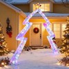 Costway 8.8 FT Christmas Tree-shaped Archway with Top Star, Adjustable LED Lights,Zip Ties - 4 of 4