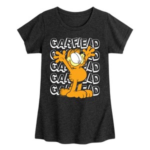 Girls' - Garfield - Garfield Repeated Fitted Short Sleeve Graphic T-Shirt - 1 of 4