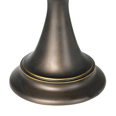 Adjustable Antique Bronze Metal Table Lamp with Alabaster Glass Shade