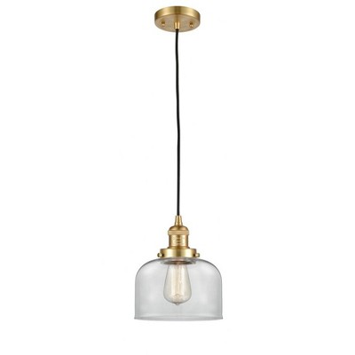 Bell - 1 Light Cord Hung Mini Pendant In Industrial Style-10 Inches Tall and 8 Inches Wide