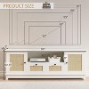 Jojoka Rattan TV Stand, Boho Entertainment Center for 65 Inch TV, TV Console with 2 Cabinets & Adjustable Shelf,White - 2 of 4