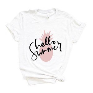 Simply Sage Market Women's Hello Summer Pineapple Short Sleeve Graphic Tee - 1 of 3