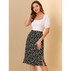 INSPIRE CHIC Women's Floral Ruffle Elastic High Waist Button Flowy Split Skirt 2 Packs - 4 of 4