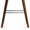 Linen Look Fabric Counter and Bar Stool with Padded Seat, Bentwood Frame, and Chrome Footrest, Mid-Century Modern Design, Set of 2 for Kitchen - 3 of 4