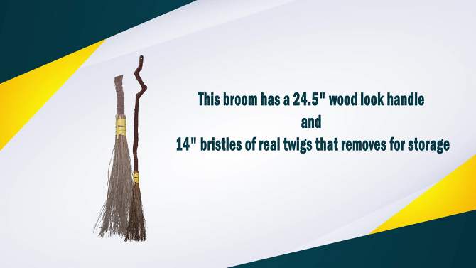 Skeleteen Witch Broomstick Costume Accessory - Brown, 2 of 5, play video