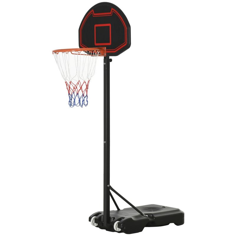 Soozier Portable Basketball Hoop Stand, Height-Adjustable Basketball System with 29'' Backboard and Wheels for Indoor Outdoor Use, 5 of 8