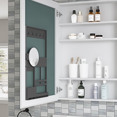 Ridstar 35.5 in. H White Surface Frameless Mirror Medicine Cabinet with Storage