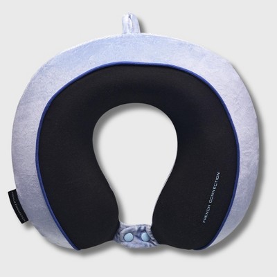 French Connection Memory Foam Travel Pillow with Washable Cover - Luxury Neck Pillow