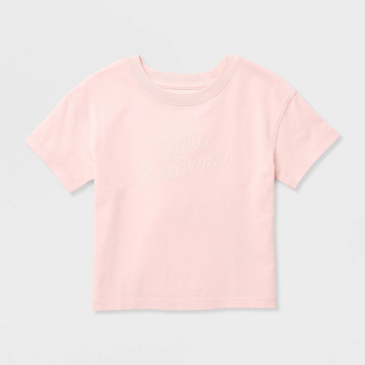 Baby & Toddler Girls' Little Dreamer Oversized Short Sleeve T-Shirt - Cat & Jack™ Light Pink - thumbnail 2