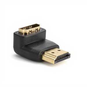 SatelliteSale Digital HDMI Male to Female Right Angle 4K HDR PVC Black Adapter - 1 of 4