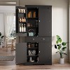 72in Tall Kitchen Pantry Cabinet, Farmhouse Large Cupboard Storage Cabinet with Adjustable Shelves 6 Door Racks for Living Dining Room Laundry - 3 of 4