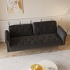 69.7 Inch Sofa Bed With Trim Modern Velvet Upholstered Sofa Bed With Throw Pillow For Living Room - 4 of 4