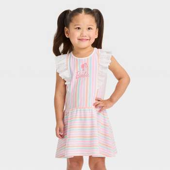 Toddler Girls' Barbie Cap Sleeve Dress - White