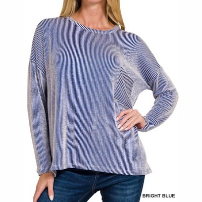 Women's Hazel Ribbed Long Sleeve Top - ZENANA